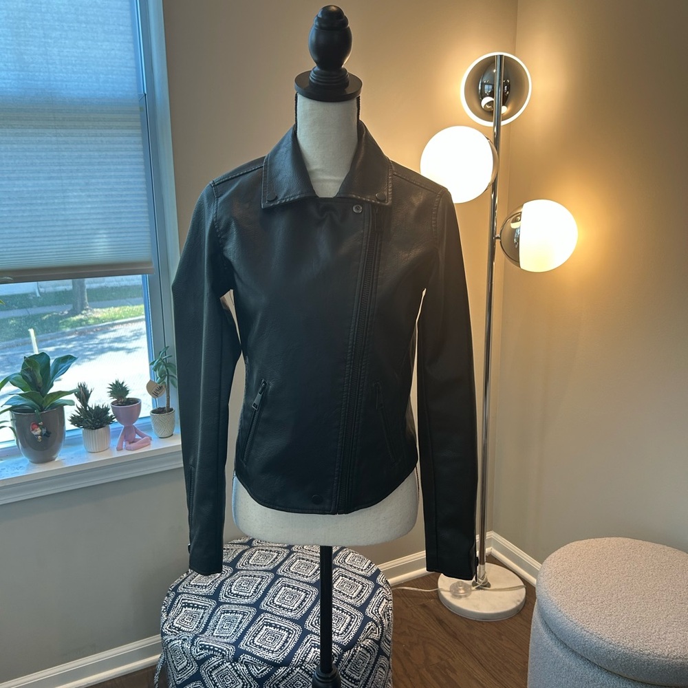 Anthropologie (NWOT) Midnight Faux Leather Jacket